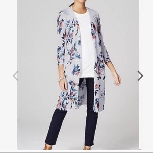 J. Jill Floral Linen Blend Open front cardigan
